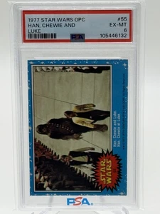 1977 Star Wars Han Solo Chewbacca Luke Skywalker Chewie And #55 PSA 6 - Picture 1 of 2
