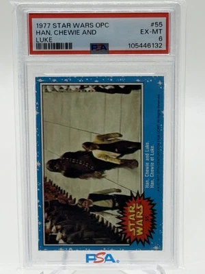 1977 Star Wars Han Solo Chewbacca Luke Skywalker Chewie And #55 PSA 6 - Image 1 of 2