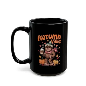 Bigfoot Fall Vibes Mug, Personalized Name Coffee Cup, Halloween Gift, Sasquatch - Picture 1 of 9