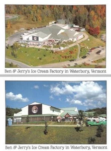 2 ~ 4 x 6 Postkarten Waterbury, VT Vermont BEN & JERRY'S ICE CREAM FACTORY Logo Van - Bild 1 von 5