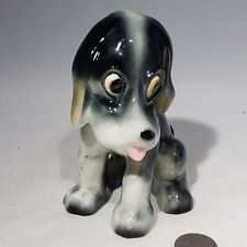 VTG Basset Hound Dog Puppy Porcelain Figurine Japan Yoko Boeki Clover Mark