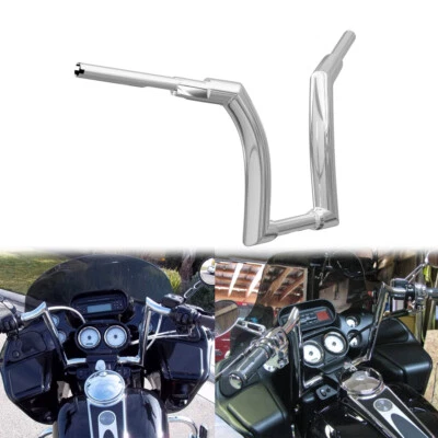 Manillar cromado 12" elevación 1,25" Ape Hanger para Harley Touring Softail Foto 1 de 4