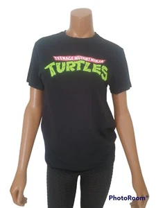 Teenage Mutant Ninja Turtles black short sleeve logo T Shirt Size Small VGC... - Picture 1 of 5