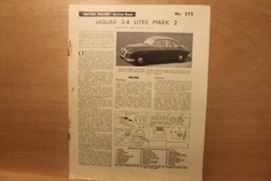 Original JAGUAR 3. 4 LITRE Mk 2 (1961) Motor Trader Service Data No. 375 - Bild 1 von 1