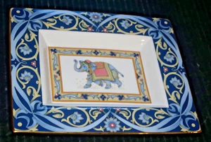 Wedgwood Bone China Blue Elephant Vanity Utility Tray Rectangular England - Picture 1 of 4