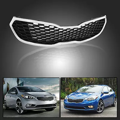 Chrome Front Bumper Upper Grill Grille Assembly For 2014-2016 Kia Forte Forte5 - Image 1 of 4