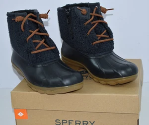 NIB Sperry Size 6 M Top Sider Syren Gulf Sherpa Navy Duck Boots Memory Foam Logo - Picture 1 of 14
