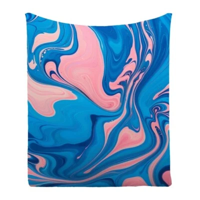 Abstract Marbling Spirals Flannel Bedspread Throw Blanket Holiday Birthday Gift - Image 1 of 4