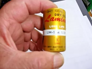 VINTAGE LAMINA LONG LIFE D DRY CELL UM-I (M) 1.5V BATTERY. TOYO DRY BATTERY CO. - Picture 1 of 8