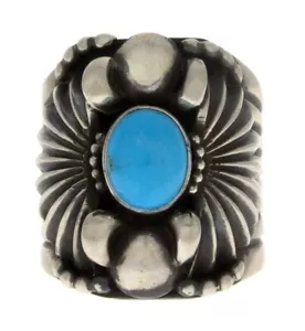 11.25 - Anello Turchese Bella Addormentata Naturale dell'Artista Navajo Delbert Gordon - Foto 1 di 4