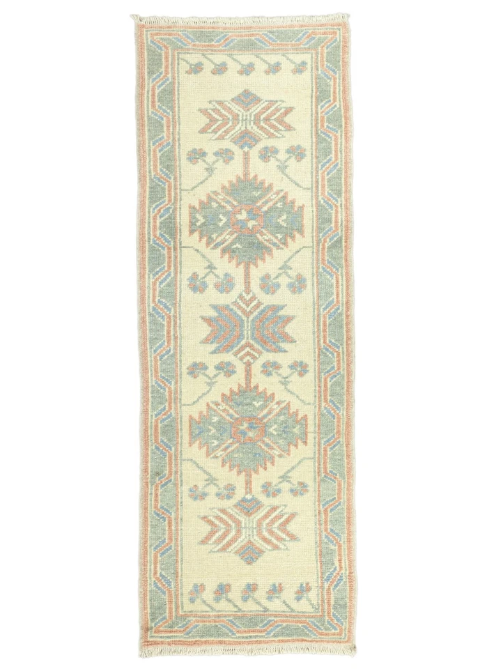 Alfombra de cocina moderna Oushak anudada a mano corredor delgado 2,3 x 6,7 pies pasillo turco Foto 1 de 4