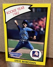 STEVE BEDROSIAN 1990 KENNER STARTING LINEUP CARD “ROOKIE YEAR” - BRAVES