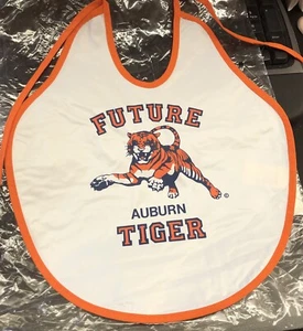 AUBURN TIGERS Baby Tiger BIB Future Tiger Vinyl Tie back 12" Vintage NEW - Picture 1 of 6