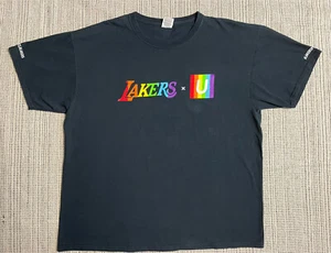 Lakers x U Pride Night Mens XL Shirt Team UCLA Rainbow LA Rare Cotton - Picture 1 of 7
