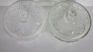 Set of 2 Avon Clear Cut Glass Lidded Apothecary Jar/ Candy Dish 4.5" T - Picture 1 of 5