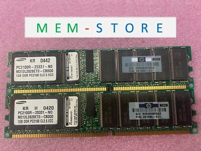 M312L2828ET0-CB0Q0 Samsung 2GB 2x 1GB DDR266 PC2100 184-pin ECC RDIMM RAM Memory - Image 1 of 4