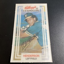 1983 Kellogg's 3-D Super Stars Rickey Henderson Baseball Card #8 Hall of Famer