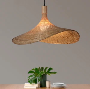 Bamboo Wicker Rattan Pendant Light Fixtures Asian Hanging Ceiling Lamp Bedroom - Picture 1 of 5