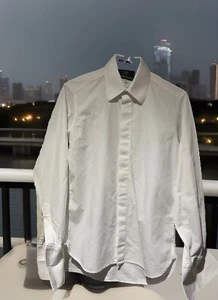 Ozwald Boateng Bespoke Couture Retro White Textured Work/Business Shirt UK 15 - Picture 1 of 10