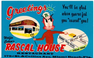 CARTOLINA Rascal House Ristorante Miami Beach Florida Vecchia Vintage 0134 - Foto 1 di 2