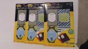 POST-IT MULTI-USE LABELS ADHESIVE LABELS 4 DESIGNS LOT OF 3 6250-RD - Picture 1 of 2