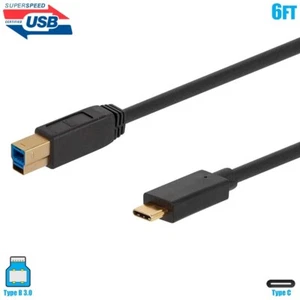 6FT USB 3.0 USB-C Type C to USB-B Super Speed Data Transfer Printer Cable 32AWG - Picture 1 of 6