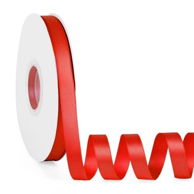 1/2 x 50 Yds Red Double Faced Solid Color Satin Ribbon, High Density, Gift Wrap - Image 1 of 4
