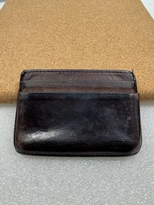 Coach Braun Leder Kreditkarte Ausweis Halter Brieftasche Etui 3,75" x 2,75" - Bild 1 von 16