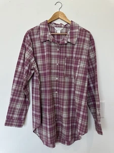 Christopher & Banks Womens XL Pink Plaid Button Down Long Sleeved Shirt Top - Picture 1 of 5