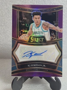 KJ Simpson Jr RC 2024-25 Panini Select Purple Prism/75 #RS-KJJ Hornets - Picture 1 of 6