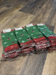 PROMOTEX (24 Pairs) Non-Slip Bottom Grip Trampoline Park Socks Size L 9” Xmas - Picture 1 of 4