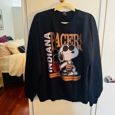 INDIANA PACERS basketball sn0opy sweatshirt navy Reprint  AN63485 - Image 1 of 3