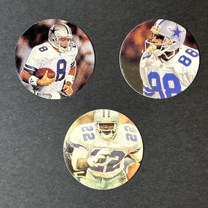 Aikman Irvin Smith Dallas Cowboys POGS Milkcap 1993 Lot Of 3 The Triplets HOF - Picture 1 of 6