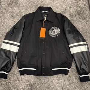 Hugo Boss X NFL Raiders Lederärmel Jacke Herren Gr. M Neu Selten - Bild 1 von 13
