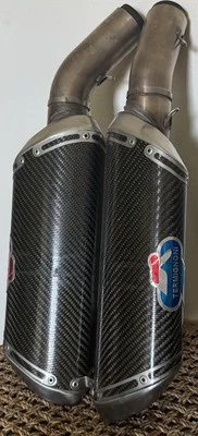 DUCATI 96117807B 848 1098 1198 CARBON FIBER RACE EXHAUST MUFFLER HEADER PIPE SET - Image 1 of 4