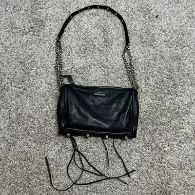 Bolso Bandolera Rebecca Minkoff Cuero Negro Bolso de Hombro Cartera Lindo Preppy Metal Foto 1 de 4