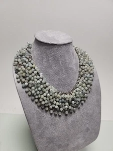 Fabrice Paris Silver Tone Beaded Bib Necklace - N26-1 - Picture 1 of 4