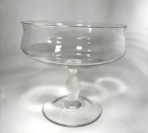 Centro de mesa Daum France Cristal Transparente 10" Cristal Piña Pedestal Frutero - Imagen 1 de 8