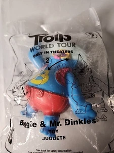 McDonald's Happy Food Toy Trolls World Tour #9 2020 Biggie & Mr Dinkles - Imagen 1 de 2
