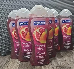 LOT OF 7 Softsoap Juicy Pomegranate/Mango Moisturizing Body Wash FREE SHIPPING - Picture 1 of 2