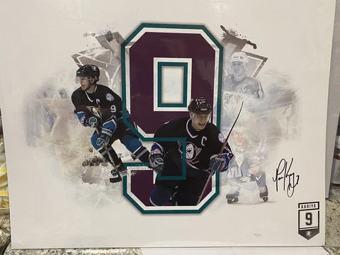 SIGNED AUTOGRAPHED AUTO ANAHEIM DUCKS PAUL KARIYA LITHO 16x20 Limited MIGHTY 9 Cover
