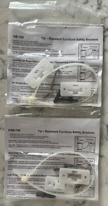 (2) Tip-Resistant Furniture Safety Brackets W/ Screws Kits - Picture 1 of 2