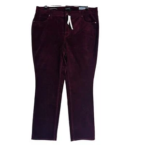 Nuevos Pantalones Talbots Mujer Talla 14WP Petite Pana Pierna Recta Bolsillos Granate Nuevos con Etiquetas - Imagen 1 de 11