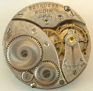 Vintage Elgin 463 Pocket Watch Movement - Parts Repair Broken Balance - Picture 1 of 5