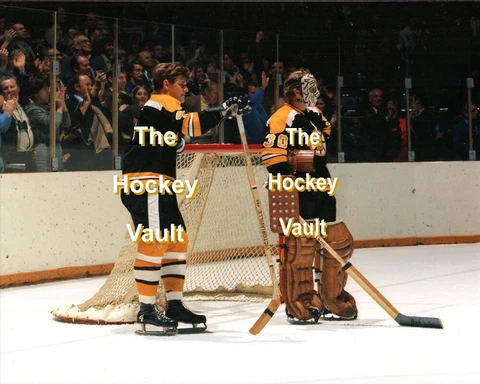 Boston BRUINS Bobby ORR #4 Gerry CHEEVERS Watch a FIGHT @ STL Arena CUSTOM 8X10 Cover