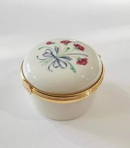 Lenox 2,25" rund aufklappbar Porzellan (Mohnblumen) Schmuckstück/Schatz/Schmuckkästchen - Bild 1 von 5
