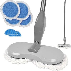 Hover Floor Mop Scrubber Cordless Dual Head Mop w/2 Microfiber Cleaning Pads - Picture 1 of 4