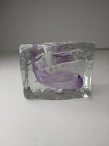 Kerry Glass Ireland Swirled Glass Candle Stick Holder (tapered Candle) 2”x2x1” - Picture 1 of 7