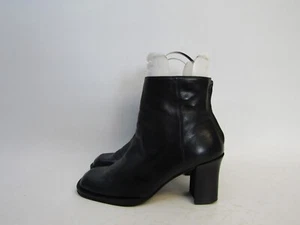 Enzo Angiolini Women Sz 6.5 Black Leather Heeled Zip Ankle Fashion Boots Bootie - Picture 1 of 11