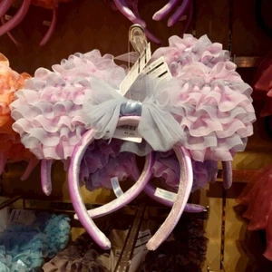 Japan Tokyo Disney Minnie Mouse Ruffle Ears Headband Lace Purple 【US STOCK】 - Picture 1 of 5